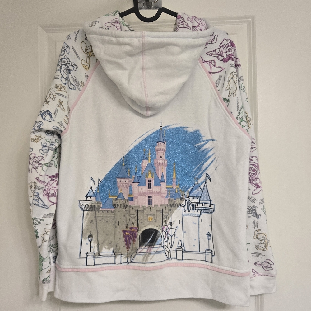 Disney Parks Adult Ink And Paint Castle Print Hoodie